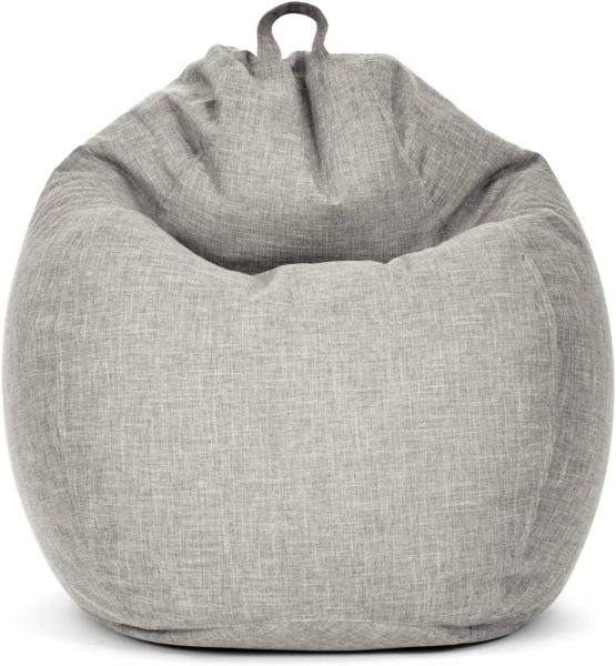 Green Bean© Indoor XXL Sitzsack "Home Linen" mit 300 Liter mit EPS-Perlen Füllung - - Bodenkissen Liegekissen Sitzkissen Silber Grau