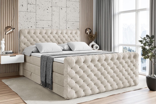 ALTDECOR Boxspringbett BOXI8-Z KING (Multipocket-Matratze H4, H3 Matratze Bonellfederung, Topper, Kopfteil)