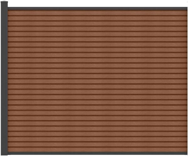 Vente-unique - PALIZO Zaun und Sichtschutz VerbundwerkstoffMetall GrauBraun - B 2 cm x H 148 cm x L 176 cm