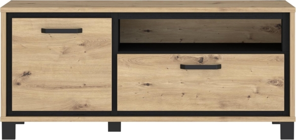 FORTE Trondheim TV-Unterschrank, Holzwerkstoff, Schwarz/Braun, 131,4 x 58,9 x 41,5 cm Bild 3