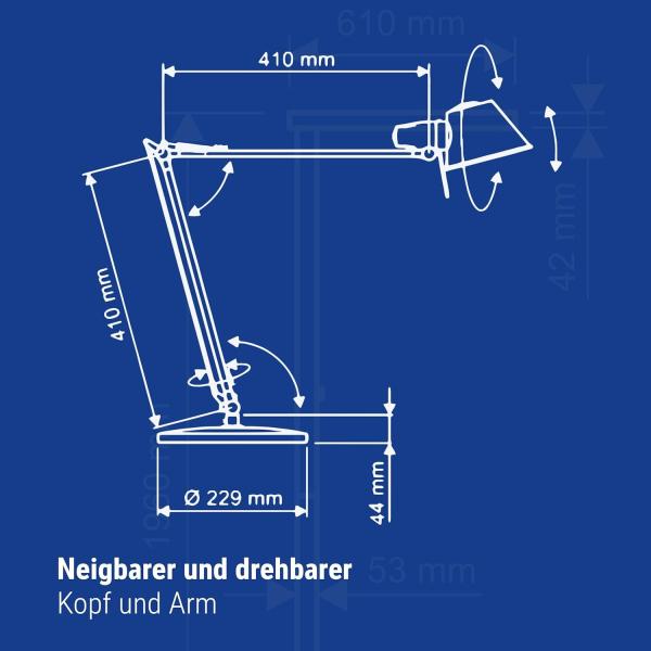 MAUL Tischleuchte MAULrock 8234195 15Watt Standfuß silber Bild 6