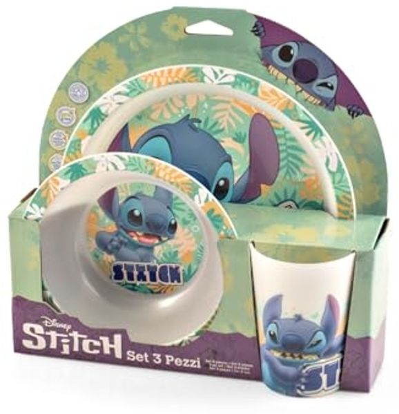 Lulabi -Stitch Hawaii Brei-Set, 3-teilig, aus Polypropylen, BPA-frei, bunt, spülmaschinenfest, mikrowellengeeignet