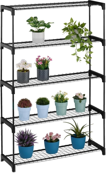 Schwarzes Blumenregal Metall 5 Ebenen 10050261