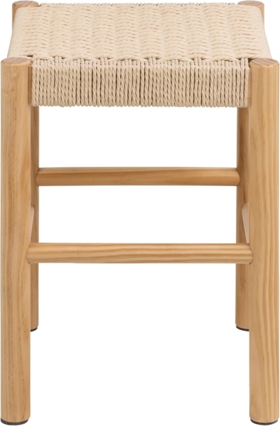 AC Design Furniture Sofie Hocker, Off White Papiergeflecht, Gestell NC lackiert Kiefer mit geflochtenes Muster, 35 x 35 x 45 cm Bild 3