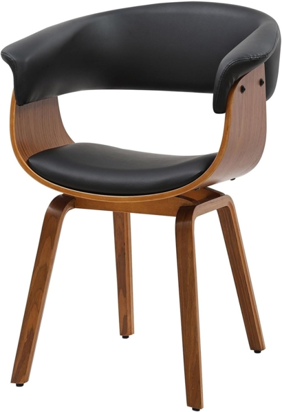 riess-ambiente Armlehnstuhl ORGANIC schwarz - Walnuss, Kunstleder, furniert, Armlehnen, gepolstert (Einzelartikel, 1 St), moderner Stuhl mit geschwungenen Formen - ideal für Esszimmer und Büro