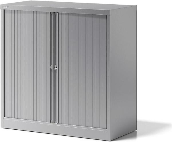 Rollladenschrank Essentials, mit 1 Fachboden für 2 Ordnerhöhen, Farbe silber