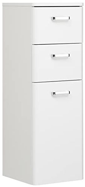 Highboard Porto / Piolo, Holzwerkstoff, Metall, Weiß, 30 x 91 x 33 cm