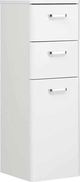 Highboard Porto / Piolo, Holzwerkstoff, Metall, Weiß, 30 x 91 x 33 cm