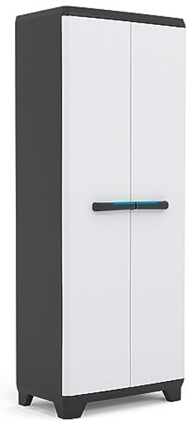 Ondis24 Kunststoffschrank Haushaltschrank Royal Multifunktionsschrank abschließbar mit Füßen 68 x 39 x 173 (H) cm, schnell aufgebaut, bewährtes Modell (173 cm, 1)
