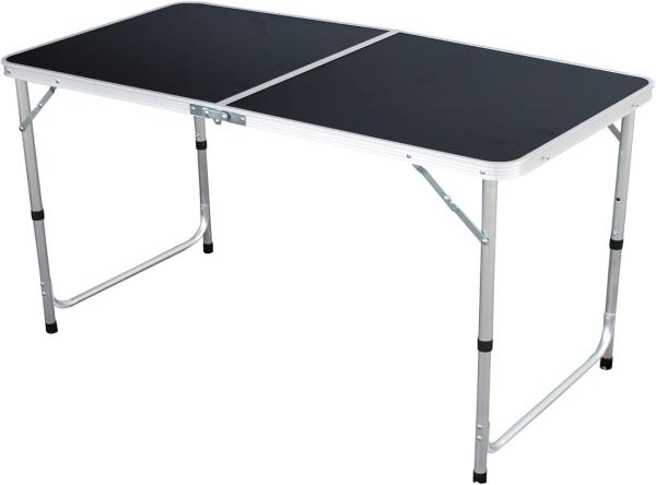 XXL Campingtisch schwarz klappbar Alu 120x60x58/70cm Bild 1
