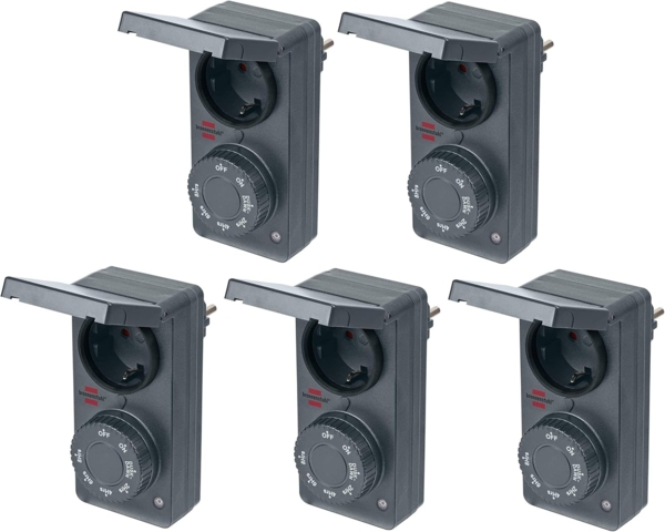 Brennenstuhl Zeitschaltuhr mit Dämmerungssensor DDT IP44 (Zeitschaltuhr mit Dämmerungsfunktion und 6 Schaltprogrammen, für den Außenbereich geeignet, mit erhöhtem Berührungsschutz)