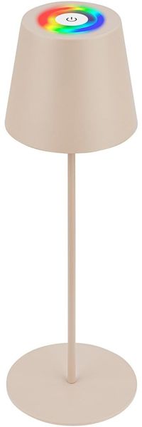 BRILONER - 3 in 1 RGBW LED Tischlampe kabellos IP44 mit Touch, stufenlos dimmbar, Akku & Lichtquelle tauschbar, Nachttischlampe, LED Lampe, Weinlampe, Flaschenlampe Aufsatz, 36x10,5 cm, Beige