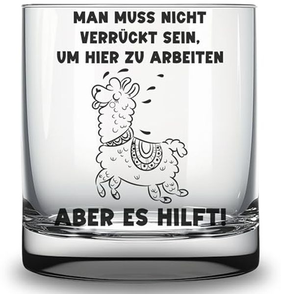 Lasernauten Whiskyglas Glas mit Gravur für Kollegin Kollege Geschenk lustiges Trinkglas Büro, mit Gravur