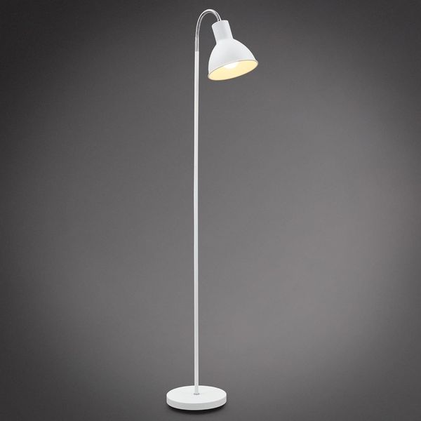 B.K.Licht LED Stehlampe, ohne Leuchtmittel, Warmweiß, Stehleuchte Industrial Design Stand-Leuchte schwenkbar Metall E27 weiß