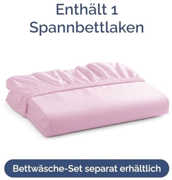 Spannbettlaken 90x190 cm - Extra Tiefes Spannbetttuch für Matratzen bis 40 cm (16") Höhe - Weiche Gebürstete Mikrofaser - Knitterfrei, Schrumpf- & Farbbeständig - Oeko-TEX - Helles Rosa Bettlaken Bild 4