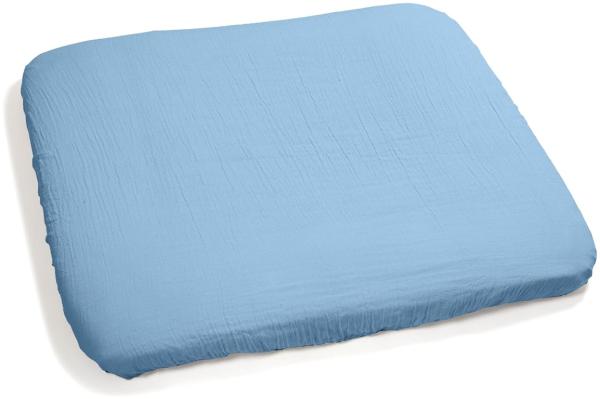 pic Bear Bezug für Wickelauflage ca. 75x85cm : airy blue Musselin