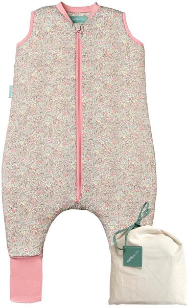 molis&co. Baby-Schlafsack mit Füßen und Socke. 2.5 TOG. Größe: 80 cm (2 Jahre). Ideal für die Übergangszeit und den Winter. Pastel Floral. 100% Baumwolle.