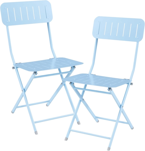 Klappstuhl Sande 2er Set Stahl Himmelblau [en. casa]