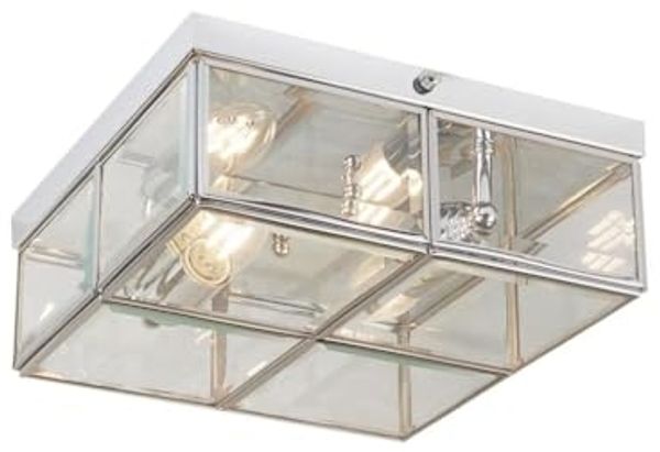 Licht-Erlebnisse Deckenleuchte BRÄUNLINGEN, ohne Leuchtmittel, Bauhaus Deckenlampe Metall Glas Chrom Esszimmer Lampe