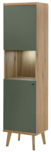 Vitrine Juna in Salbei und Eiche Evoke 50 x 197 cm