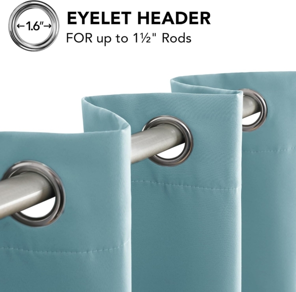 Deconovo Kälteschutzvorhang Blickdicht Verdunkelungsvorhang Kälteschutz Gardinen Kinderzimmer, 183x117 cm(HöhexBreite), Himmelblau, 2er Set Bild 6