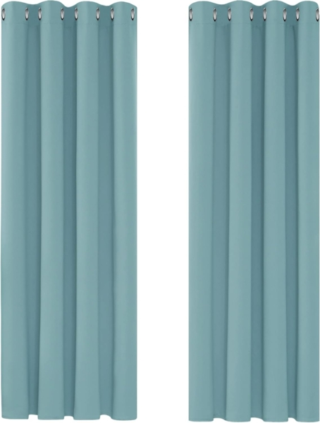 Deconovo Kälteschutzvorhang Blickdicht Verdunkelungsvorhang Kälteschutz Gardinen Kinderzimmer, 183x117 cm(HöhexBreite), Himmelblau, 2er Set Bild 1
