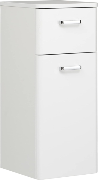 Unterschrank Porto / Piolo, Glas, Holzwerkstoff, Metall, Weiß, 30 x 72 x 33 cm