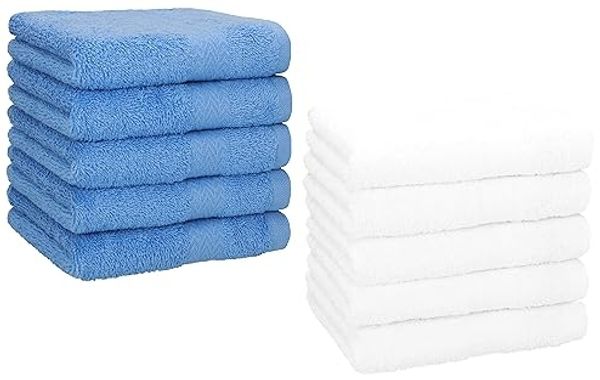 Betz Seiftuch 10 Stück Seiftücher Set Premium Farbe hellblau und weiß, (Set, 10-St), Seiflappen