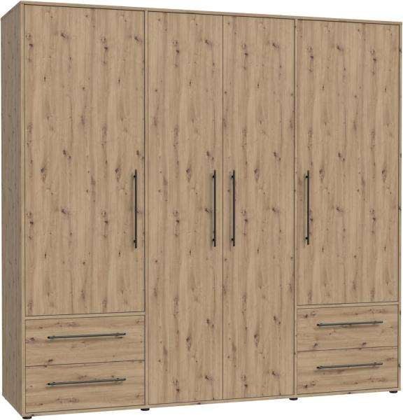 Forte Kleiderschrank, Holzwerkstoff, Artisan Eiche, 206 x 200 x 59 cm