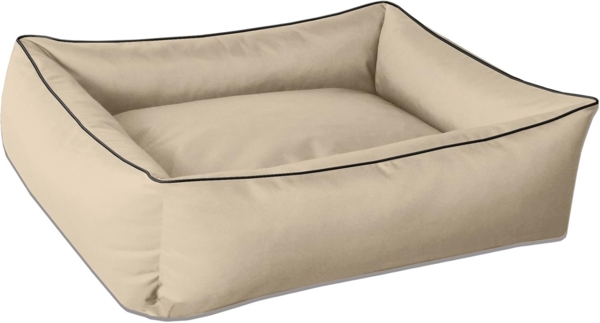 BedDog Hundebett MAX, großes Hundekörbchen aus Cordura, waschbares Hundebett mit Rand, Hundesofa vier-eckig (XXXL) ca. 150x110x28cm, NAMIB-SAND (beige)