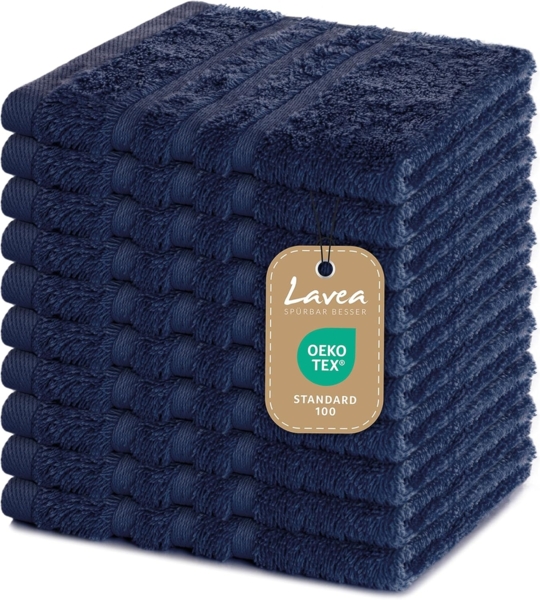 Lavea Seiftuch Elena, 30x30cm aus 100% Baumwolle, einzigartig weiche Seiftücher (Set, 10-St), ideal für die schonende Reinigung von Gesicht und Händen