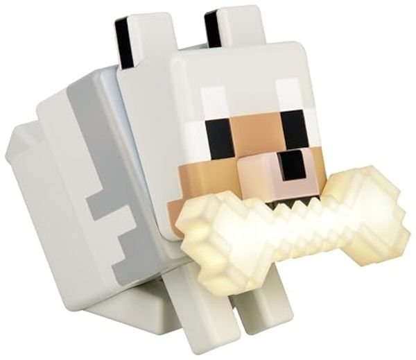 Paladone GloBuddies 3D-Farbwechsel-Licht Wolf aus Minecraft, offiziell lizenziertes LED-Nachtlicht, Tippen zum Ändern der Farbe, Gaming-Fanartikel, batteriebetrieben