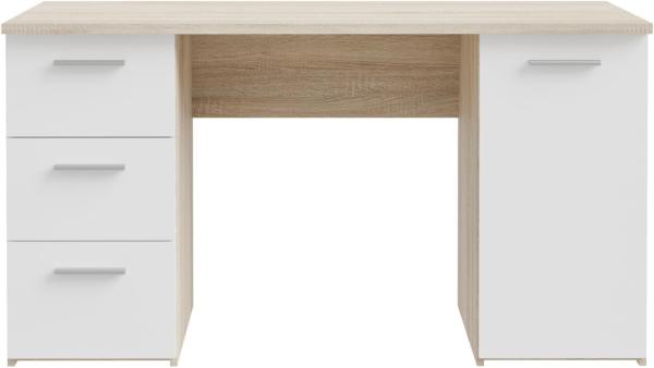 FORTE Schreibtisch Neuss, mit 3 Schubladen & 1 Tür, funktional, Breite 138 cm