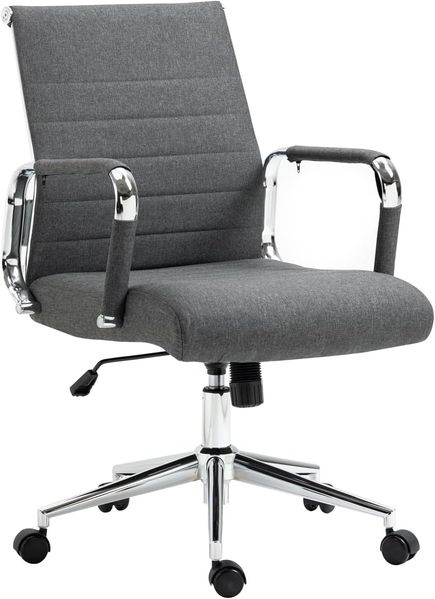 SVITA ELEGANCE COMFORT Bürostuhl Schreibtischstuhl Drehstuhl Chefsessel Stoffbezug Dunkelgrau
