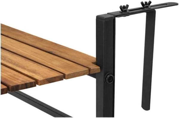 QLS Balkonhängetisch (1-St, 1 Tisch), Klapptisch Hängetisch Beistelltisch Verstellbar Klappbar Akazien Holz Bild 8
