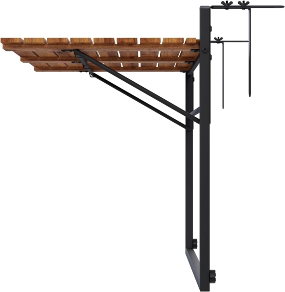 QLS Balkonhängetisch (1-St, 1 Tisch), Klapptisch Hängetisch Beistelltisch Verstellbar Klappbar Akazien Holz Bild 5