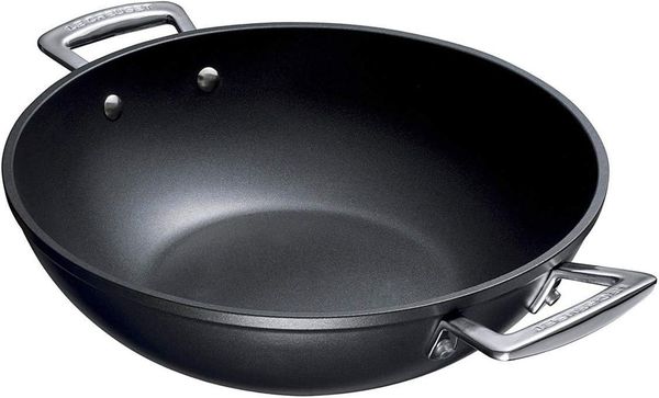 Alu Wok 32 cm Aluminium-Antihaft Le Creuset Pfanne - GasBackofen geeignet, Spülmaschinengeeignet