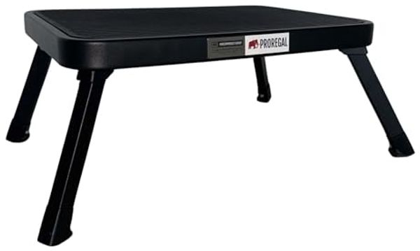 PROREGAL® Tritthocker klappbar Kunststoff -Trittfläche 18x48x31cm Traglast 150kg Schwarz