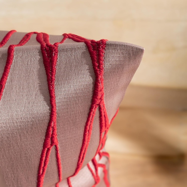 Kissen von Lysel - rot Obella 46x46, reines Polyester Dekokissen Bild 2