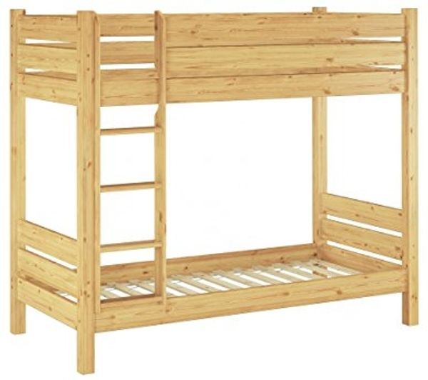 Erst-Holz Etagenbett extra stabil Massivholzbett 100x200 Stockbett Nische 80 teilbar Rollroste