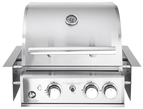 ALLGRILL Einbau-Gasgrill, CHEF S, Edelstahl, Built-In Air System, 2 Brenner, Backburner, 69,1 x 64,5 x 46,5 cm