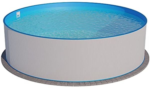 Planet Pool Rundpool Stahlwandpool rund Größe wählbar, 120 cm tief, Sta (Einzelbecken, 1-tlg), verzinkte Stahlwand