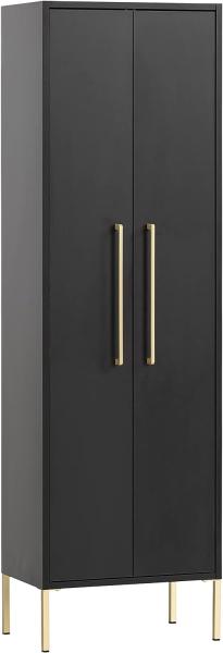 Schildmeyer Gloria Highboard, Holzwerkstoff, schwarz/Gold, 2 Türen