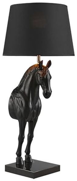 riess-ambiente Tischleuchte BLACK BEAUTY 75cm schwarz gold · Tischleuchte mit Pferde-Kopf, keine besonderen Funktionen, ohne Leuchtmittel, Skulptur · Dekoration · mit Lampenschirm · Wohnzimmer · Design