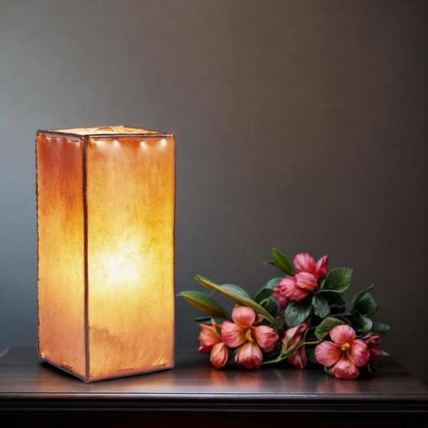 Marrakesch Orient & Mediterran Interior Nachttischlampe Leder Nachttischlampe Tischlampe Lampe Janka braun, Handarbeit