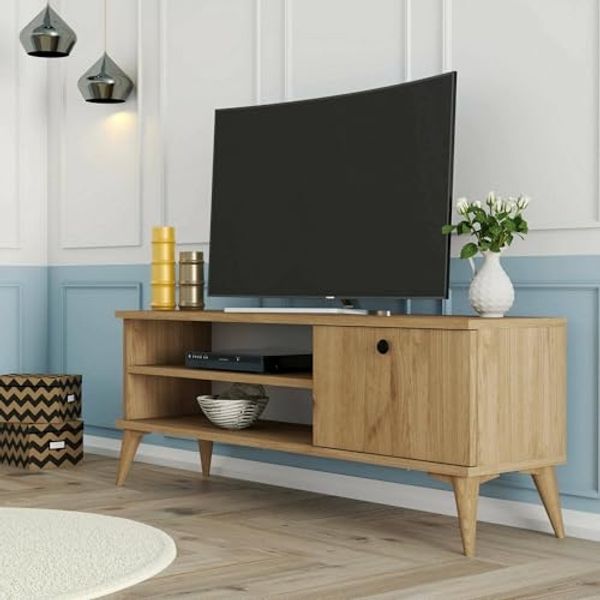 Dmora Fernsehtisch Biham 120 x 29,5 x 44,6 cm Braun, EIN Regal
