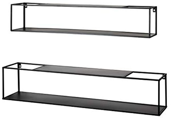 Haku-Möbel Wandregal 22569 Schwarz 85/95x17/20x17/20 cm