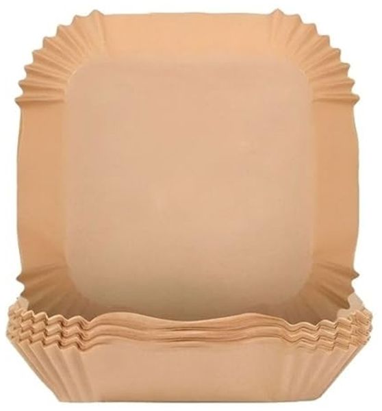 Jungengel Backpapier Airfryer Backpapier rund/quadratisch 100 Stück fettfrei antihaft, Hitzebeständig bis 220 °C, BPA-frei, rund/quadratisch