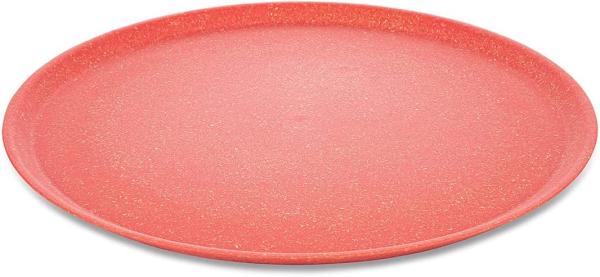 Koziol Großer Teller 4er-Set Connect Plate, Speiseteller, Kunststoff-Holz-Mix, Nature Coral, 25. 5 cm, 7101704