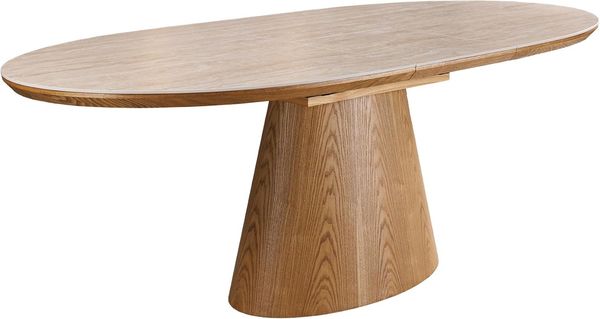 riess-ambiente Esstisch UNIQUE 160-200cm natur / braun - Keramik, Echtholzfurnier, ausziehbar (Einzelartikel, 1-St), Ovaler Tisch · Eiche · Naturstein · Keramik · Modern · 8 Personen